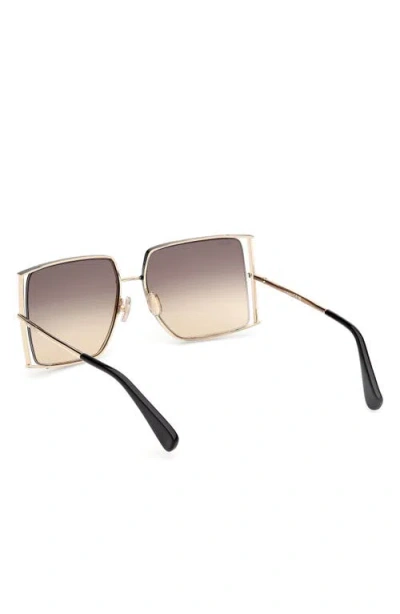 Max Mara 68mm Gradient Oversize Rectangular Sunglasses In Black