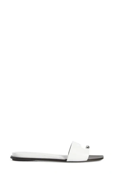 Tory Burch Leather Thong Sandals Metal Detail In Silver