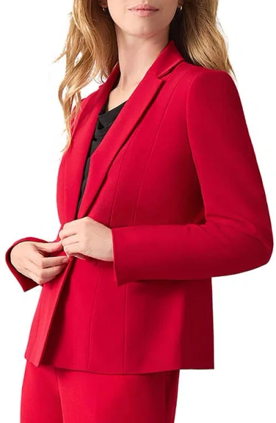 Kasper Stretch Crepe One-button Blazer In Red