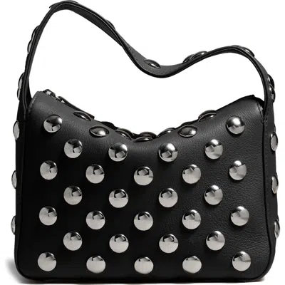 Khaite Small Elena Stud Leather Shoulder Bag In Black