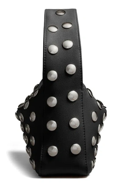 Khaite Small Elena Stud Leather Shoulder Bag In Black