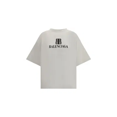 Balenciaga White Nano Bb Medium Fit T-shirt In White
