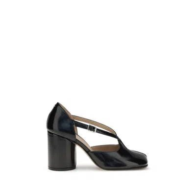 Margiela Black Calf Leather Bos Taurus High Heel Pumps In Black