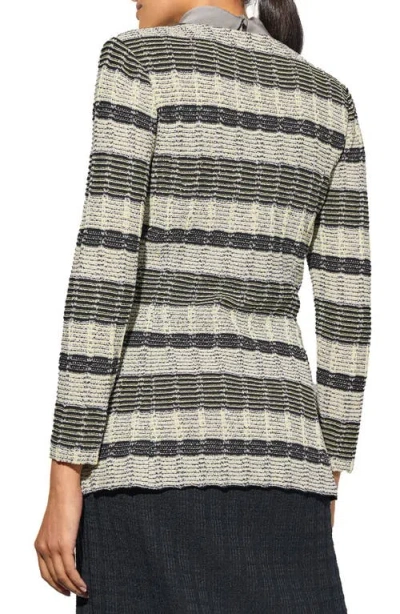Ming Wang Heritage Fit Textured Knit Jacket In Gray