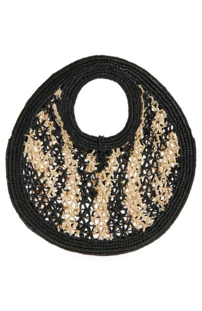 Jacquemus The Spiaggia Small Round Bag In Ivory Black In Black