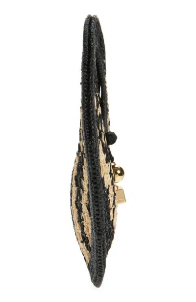 Jacquemus The Spiaggia Small Round Bag In Ivory Black In Black