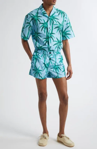 Jacquemus Men Le Maillot Puntini Swim Shorts In Blue
