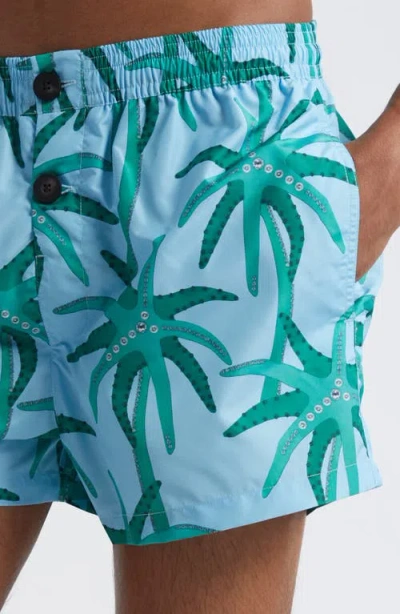 Jacquemus Men Le Maillot Puntini Swim Shorts In Blue