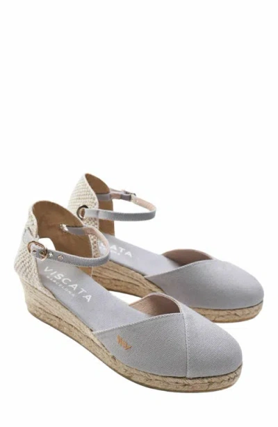 Viscata Pubol Limited Edition Canvas Espadrille Wedges In Gray