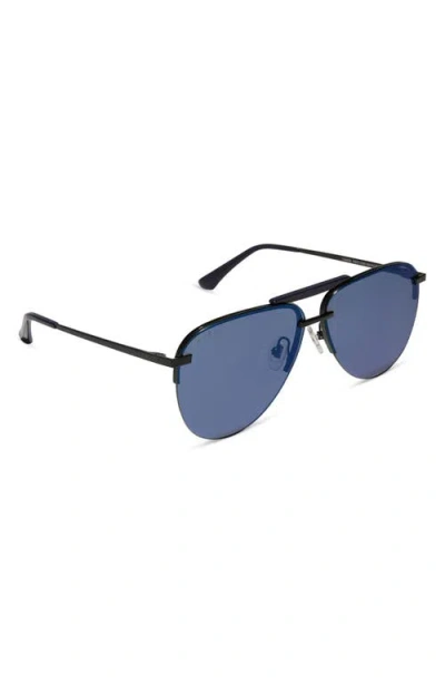 Diff Tahoe 65mm Oversize Aviator Sunglasses In Blue