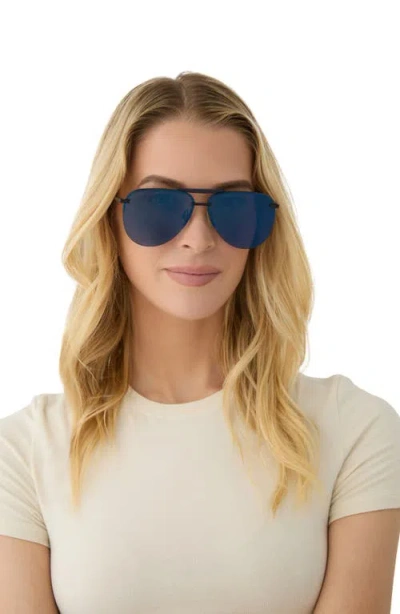 Diff Tahoe 65mm Oversize Aviator Sunglasses In Blue