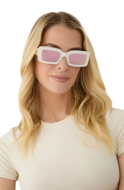 Diff Indy 51mm Gradient Rectangular Sunglasses In Pink