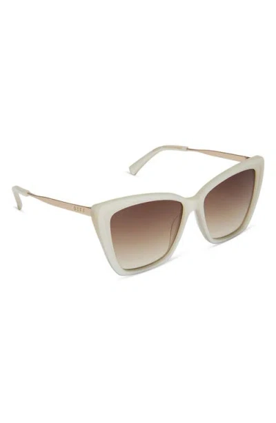 Diff Becky Ii 56mm Cat Eye Sunglasses In Brown