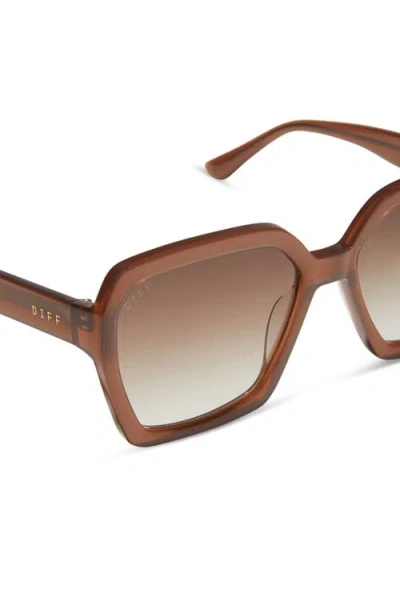 Diff 63mm Presley Square Sunglasses In Brown