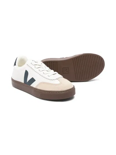 Veja Kids Leather Small Volley Trainers In White