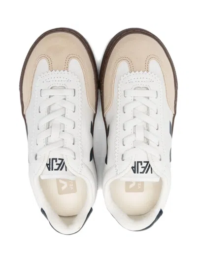 Veja Kids Leather Small Volley Trainers In White