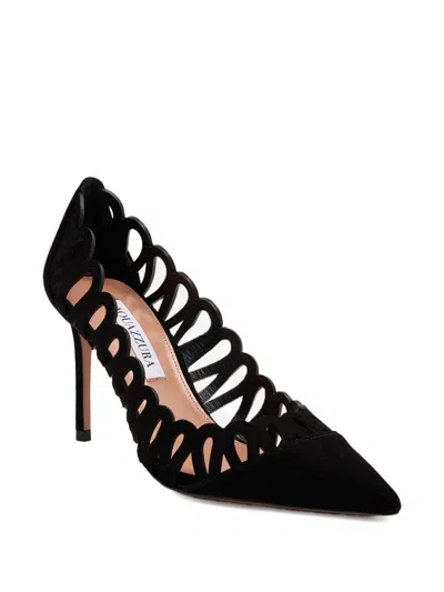 Aquazzura 110mm Cut-out Stiletto Heeled Pumps In Black