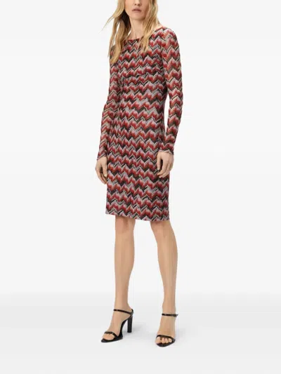 Missoni Midikleid Mit U-boot-ausschnitt In Red