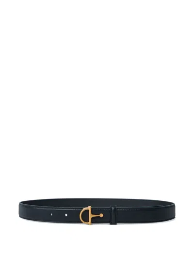 Gucci Women Horsebit Leather Belt In Black