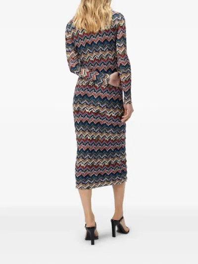 Missoni Zigzag Long Sleeve Midi Sweater Dress In Multi