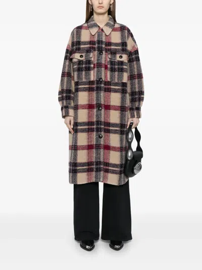 Isabel Marant Check-print Blanket Coat In Multi