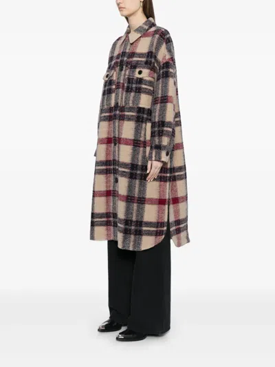Isabel Marant Check-print Blanket Coat In Multi