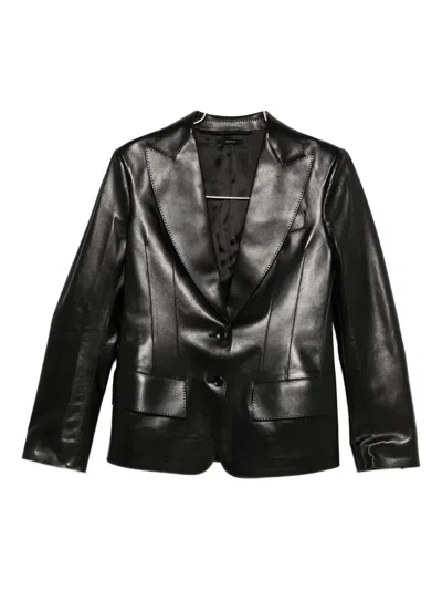 Tom Ford Wool Jacket With Notched Lapels And Front Pockets In Black