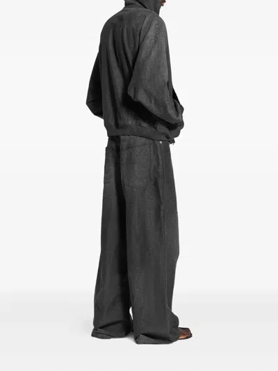 Balenciaga Men Grey Sweatshirt With Fixed Hood And Logo Detail On The Front In Cotton Man In Gray