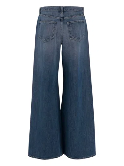 L'agence Split-seam Cotton Jeans In Blue
