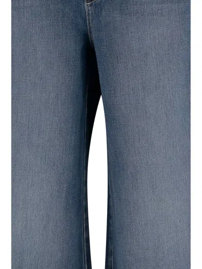 L'agence Split-seam Cotton Jeans In Blue