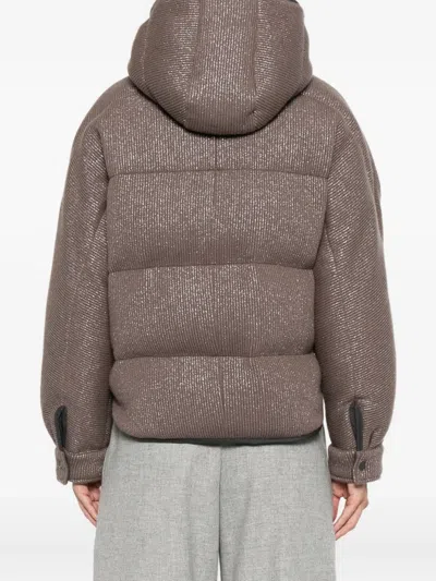 Brunello Cucinelli Luxe Cashmere Down Jacket In Brown