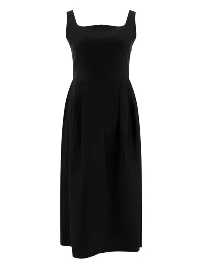 Sandbeige Black Silk Dress In Black