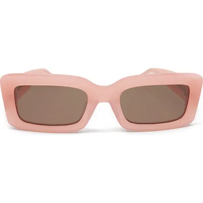 Diff Indy 51mm Polarized Rectangular Sunglasses In Pink