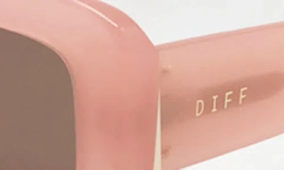 Diff Indy 51mm Polarized Rectangular Sunglasses In Pink