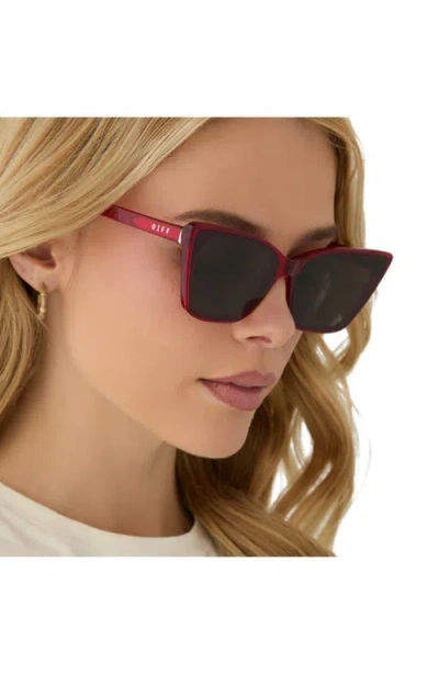 Diff Alina 61mm Cat Eye Sunglasses In Red