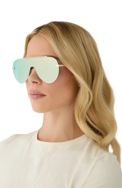 Diff Imani 139mm Gradient Shield Sunglasses In White