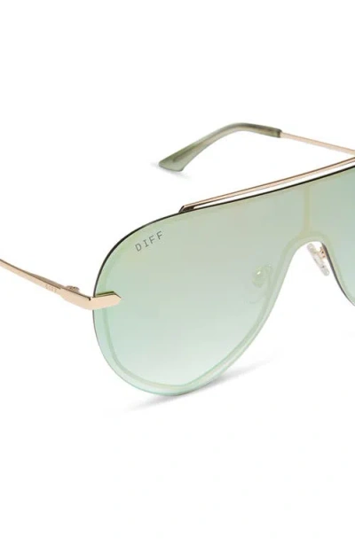 Diff Imani 139mm Gradient Shield Sunglasses In White