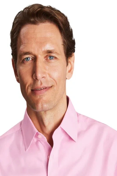 Charles Tyrwhitt Non-iron Pinpoint Oxford Slim Fit Shirt In Pink