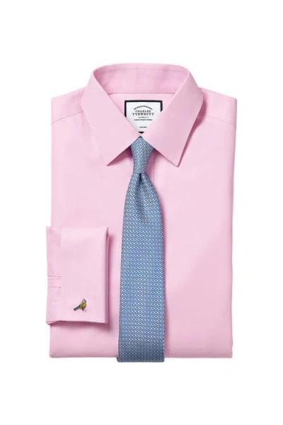 Charles Tyrwhitt Non-iron Pinpoint Oxford Slim Fit Shirt In Pink