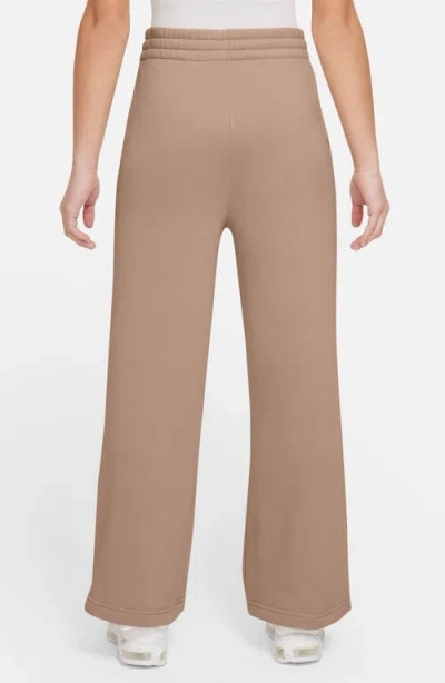 Nike Club Big Kid Girls Wide Leg Regular Fit Fleece Pull-on Pant In Brown