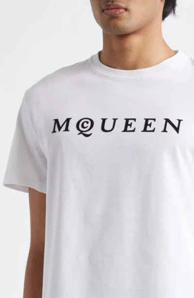 Alexander Mcqueen Logo Cotton T-shirt In White