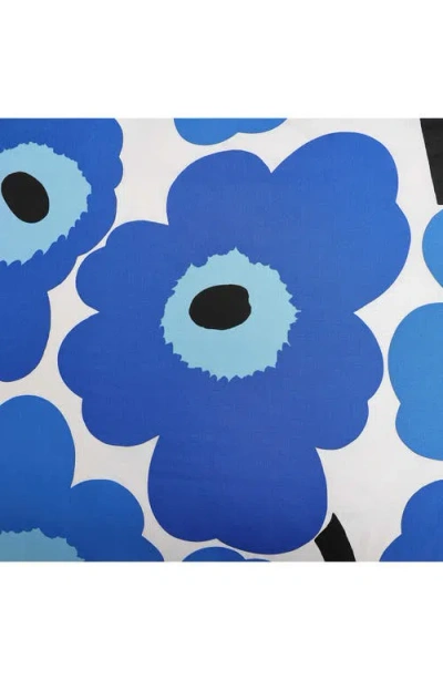 Marimekko Unikko Cotton Percale Duvet Cover Set In Blue