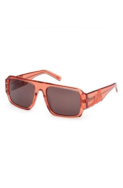 Mcm Brown Navigator Unisex Sunglasses Mw0022 42e 55 In Brown