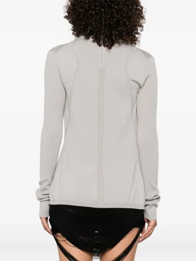 Rick Owens Ribbed Open-front Cardigan In Gray