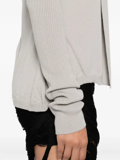 Rick Owens Ribbed Open-front Cardigan In Gray