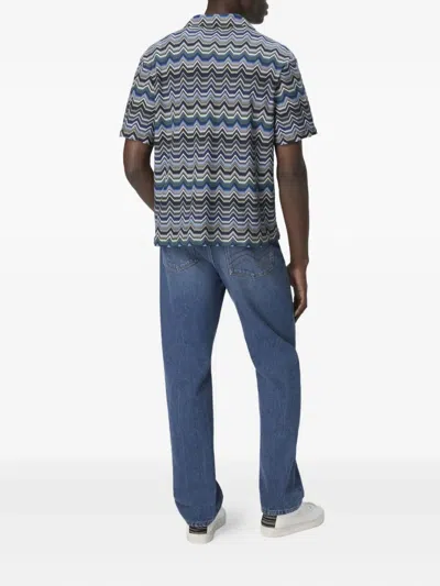 Missoni Bowling Shirt With Geometric Zigzag In Multi