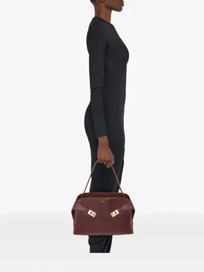 Ferragamo Hug Soft Medium Shoulder Bag In Burgundy