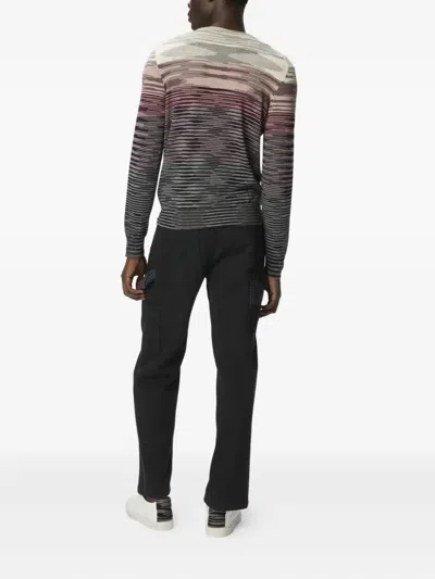Missoni Crew Neck Sweater In Pure Flame Wool In Multi