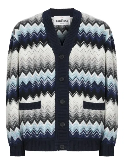 Missoni Cardigan Aus Wolle Und Baumwolle Mit Zickzackmuster In Multi