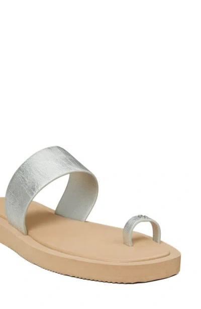 Tory Burch Toe Loop Sandal In Silver